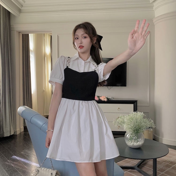 Set đầm sơ mi PERTY dáng ôm phong cách thời trang Hàn Quốc dành cho nữ