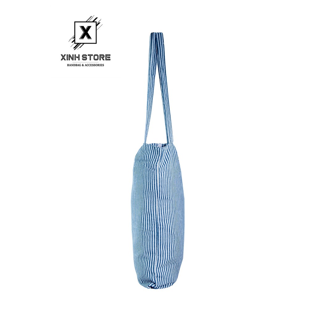 Túi Tote Nữ Sọc Xanh Nhuyễn XinhStore