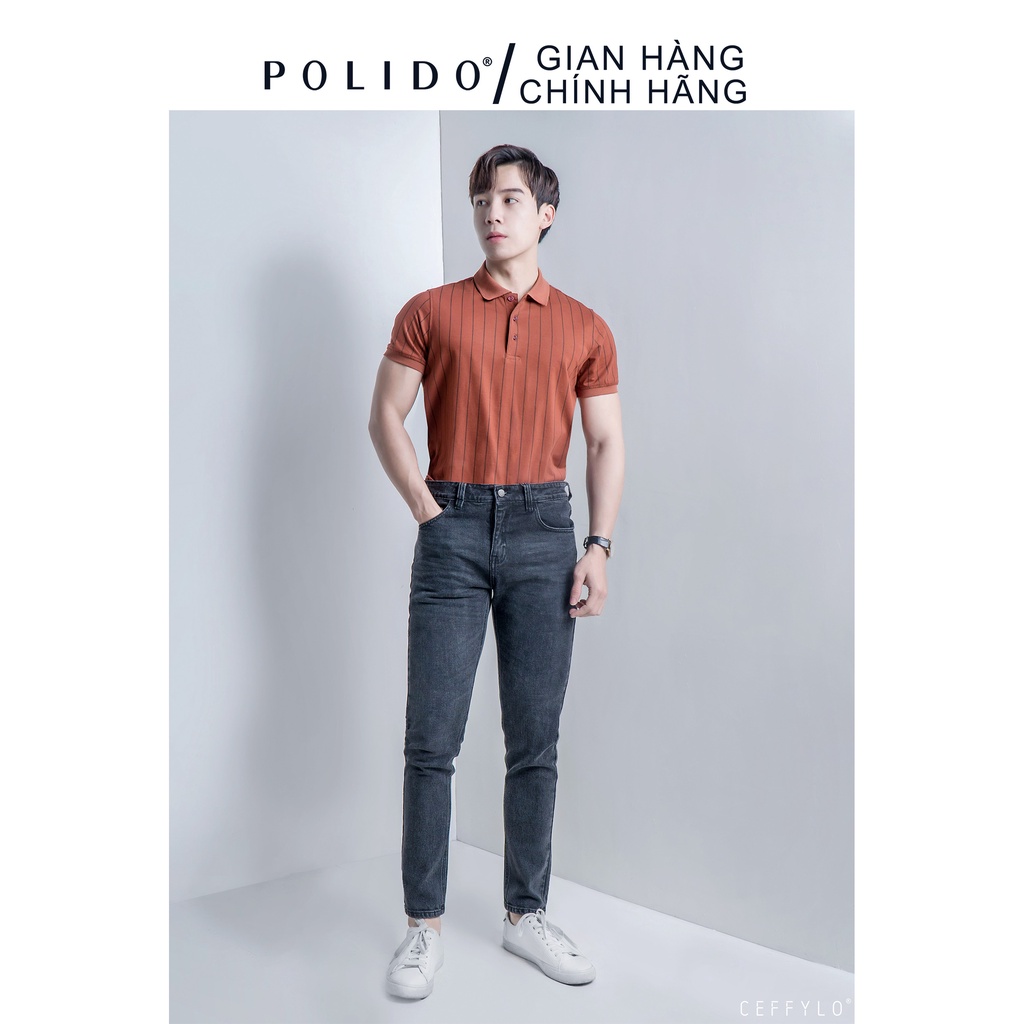 Áo Polo In Họa Tiết Kẻ Sọc CEFFYLO Chất Liệu Cotton Mềm Mại, Co Giãn 4 Chiều