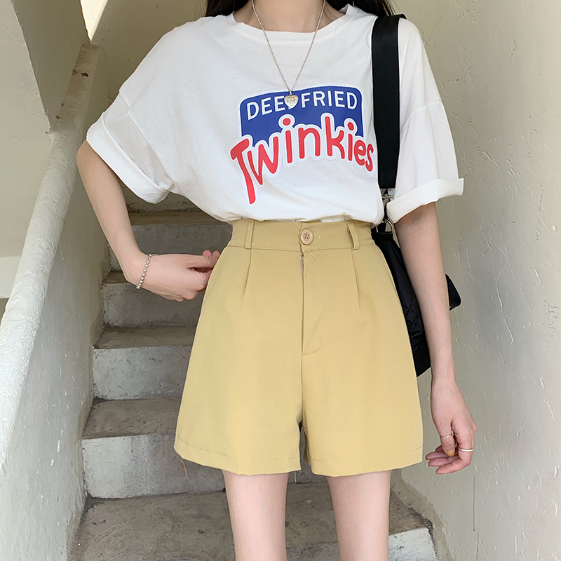 IELGY Quần short lưng cao phong cách hàn quốc thời trang trẻ trung cho nữ