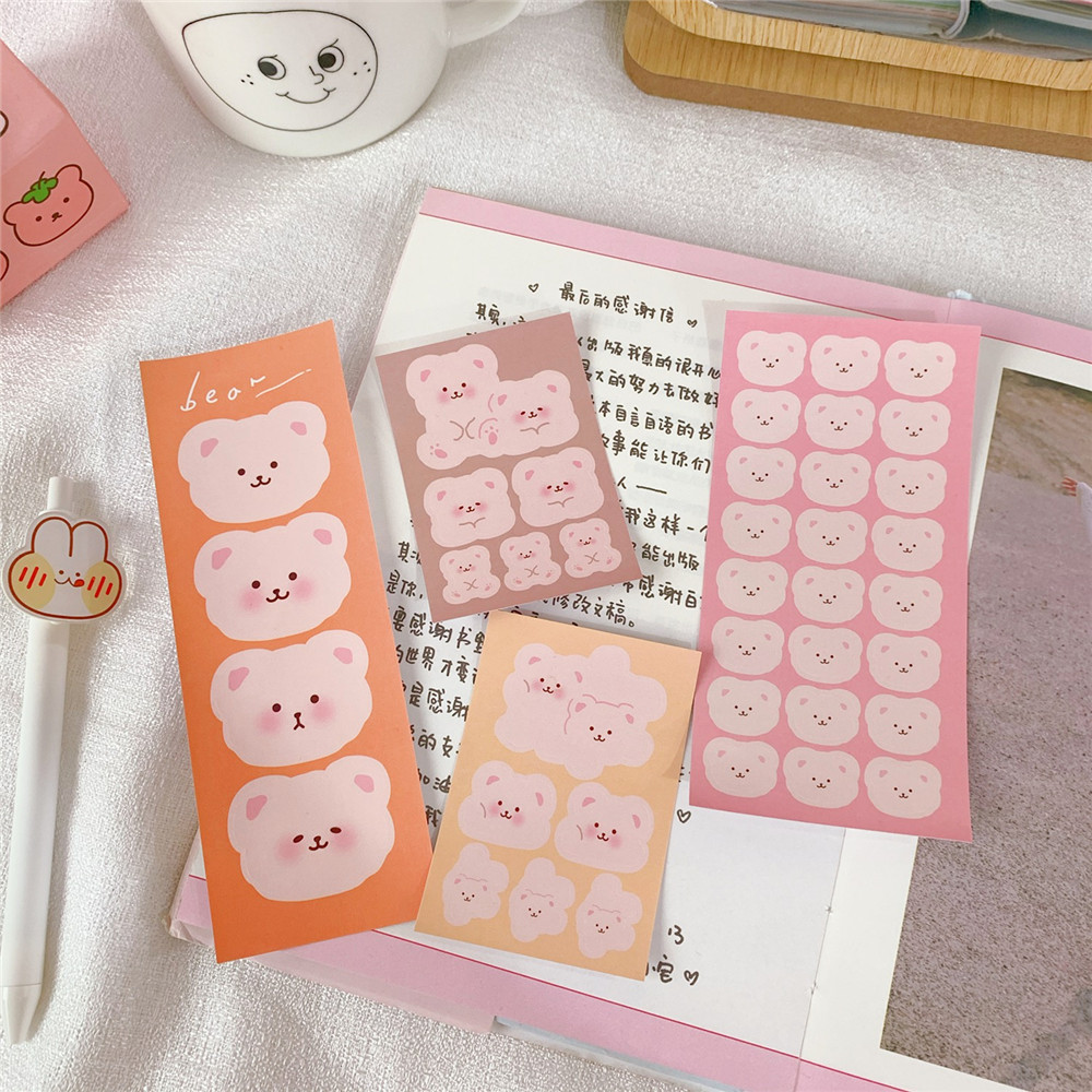 Sticker trang trí điện thoại hình chú gấu đáng yêu DIY