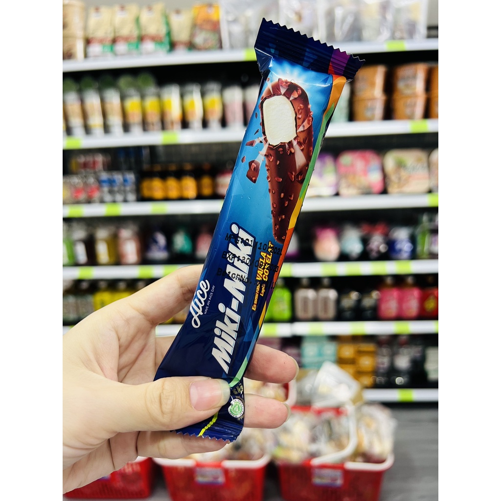 (Hỏa tốc) Kem Miki vani bọc socola giòn Aice