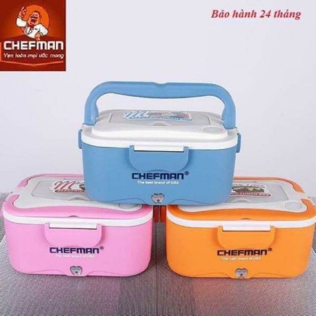 Hộp cơm hâm nóng Chefman CM-113i inox, Lõi inox 304, Bảo hành 12 tháng