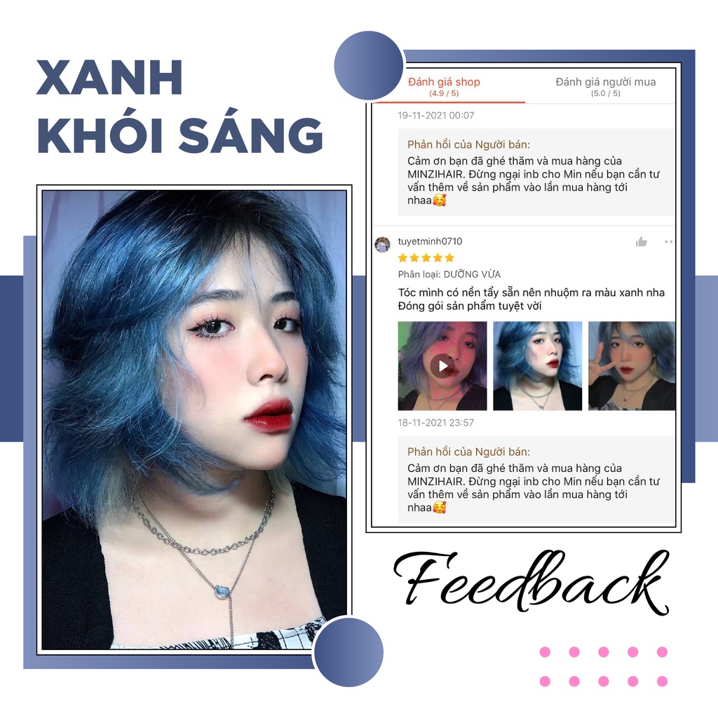 Thuốc Nhuộm Tóc Màu Xanh Khói Sáng - Smoky Blue