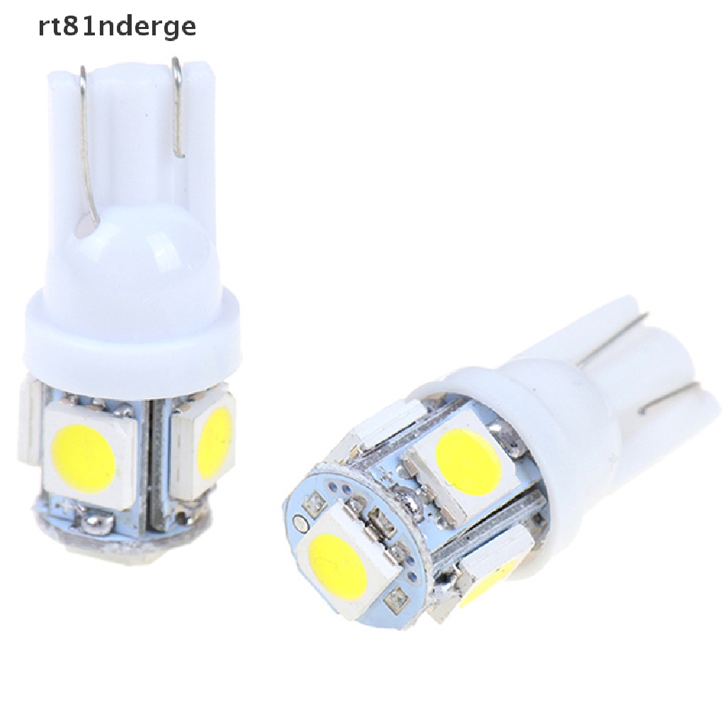【ge】 10Pcs White T10 Wedge 5-SMD 5050 5W5 LED License Plate Bulbs Indicator Light .
