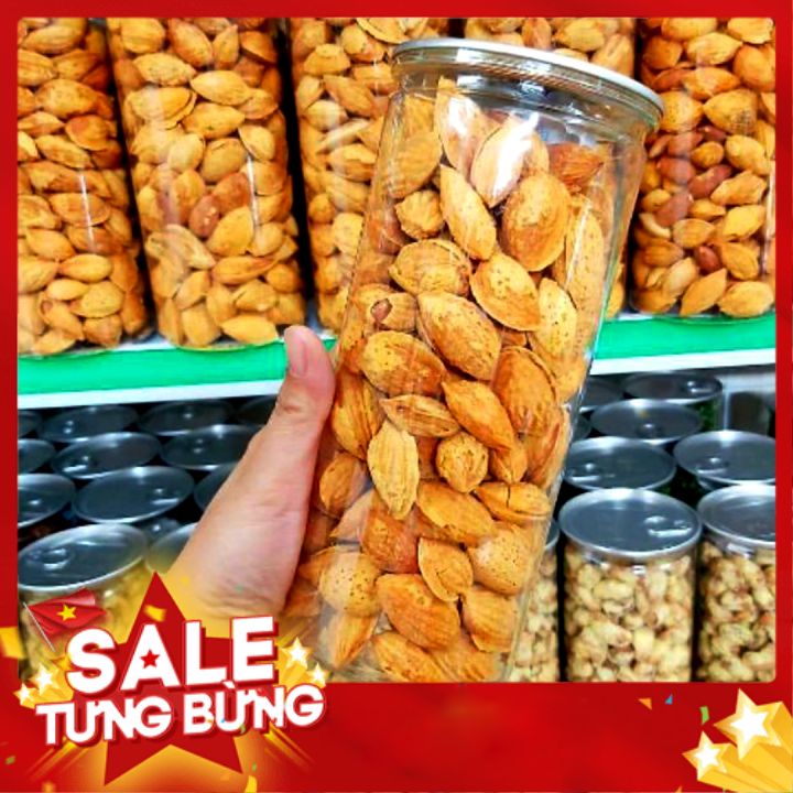 Hạnh nhân rang bơ muối  hộp 500g , món ăn vặt thơm ngon và bổ dưỡng