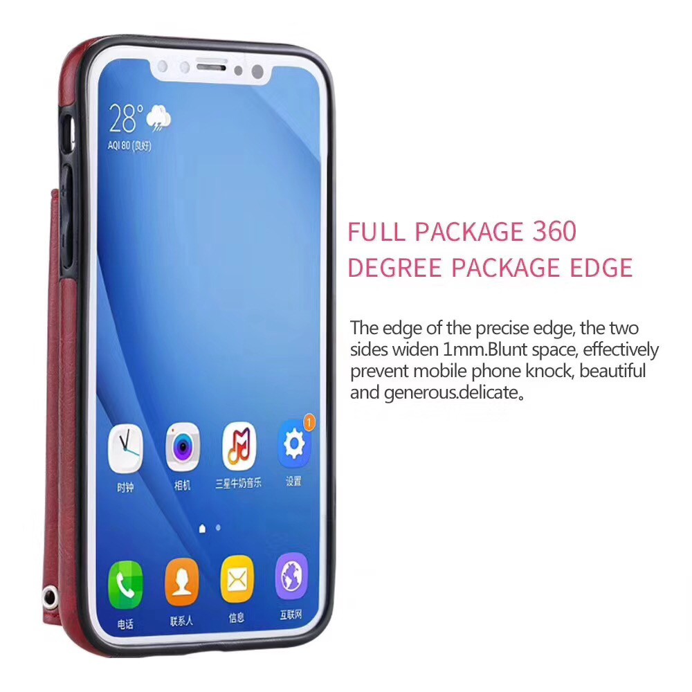 Ốp lưng da điện thoại có kết hợp ví đựng thẻ thiết kế sáng tạo cho Iphone 11 pro max 6 6s 6+ 6s+ 7 8 7+ 8+ X Xs Xr Xs max | BigBuy360 - bigbuy360.vn