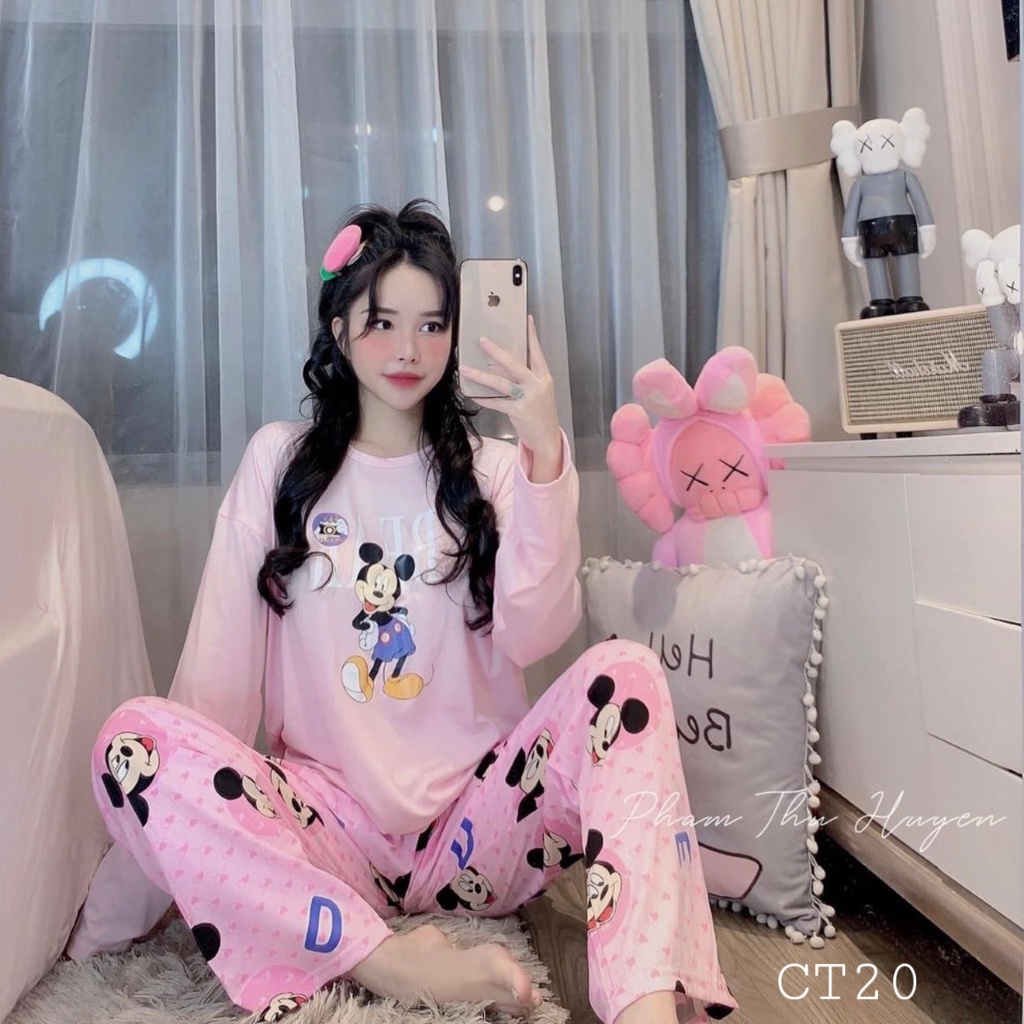 Pijama bộ ngủ đồ bộ mặc nhà dài tay nữ cotton hoạt hình dễ thương mềm mịn mát Lucy Store