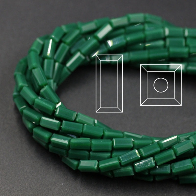 Set 80 hạt pha lê màu trơn kiểu vuông sử dụng làm đồ trang sức thủ công tiện lợi 3x6mm