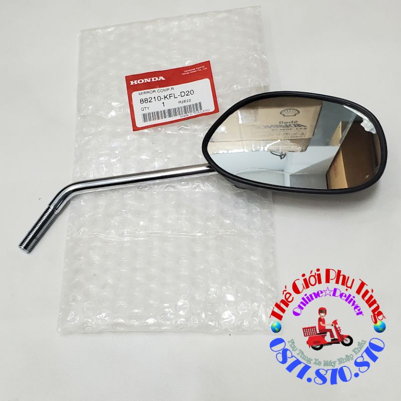 Kính hậu - Kiếng hậu Wave thái gọng xi, đen zin Thái Lan - 88220-KBA-930 /88210-KBA-930 /88220-KFL-D20 /88210-KFL-D20