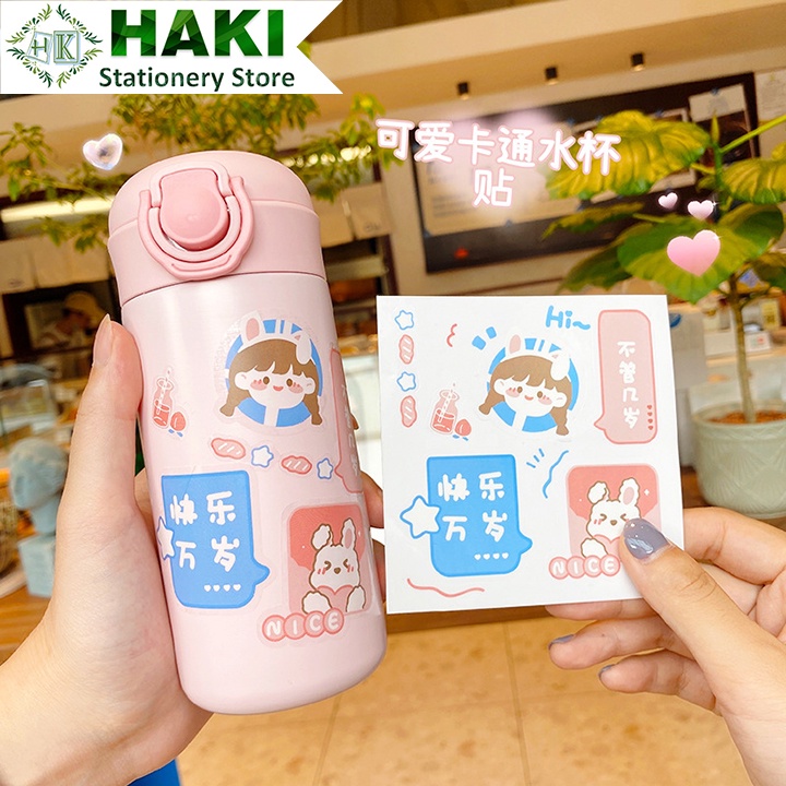 Sticker cute hoạt hình dễ thương HAKI, hình dán sticker cute chống thấm nước trang trí sổ đáng yêu giá rẻ ST49