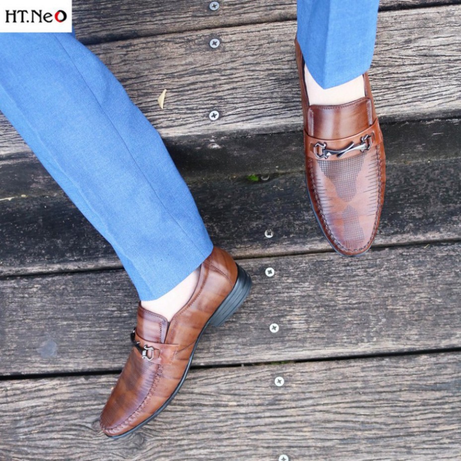 Giày tây lười nam 💝 HT.NEO 💝 da bò cao cấp dập vân thời trang cực đẹp, siêu bắt mắt thích hợp quần tây, quần jean (gt9