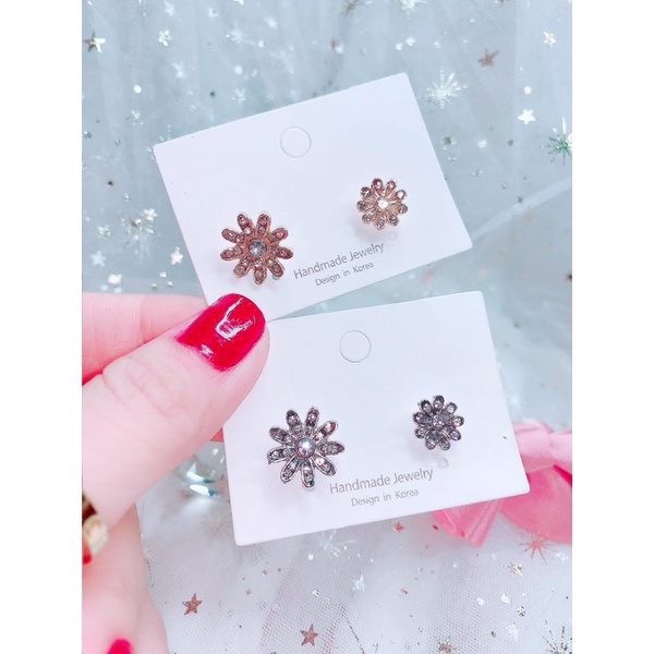 bông tai cánh hoa lớn bé siêu dễ thương, khuyên tai hoa cúc phong cách hàn quốc