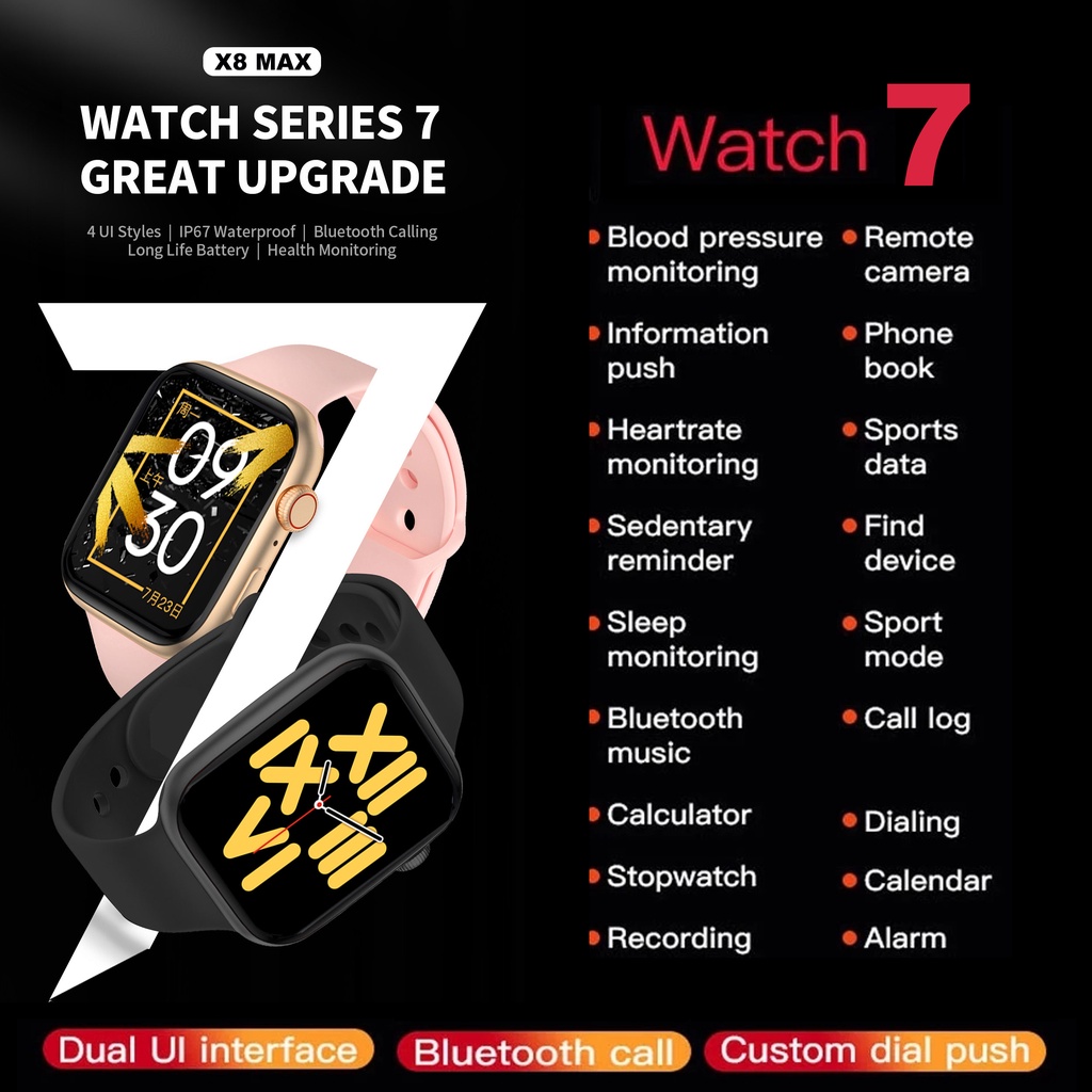 Đồng Hồ Thông Minh X8 Max IWO 14 Pro Max Series 7 Kết Nối Bluetooth Chống Thấm Nước