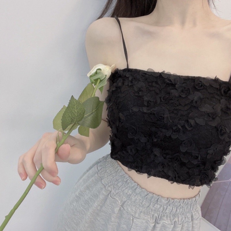 Áo bra 2 dây hoa hồng cuộn cực xinh
