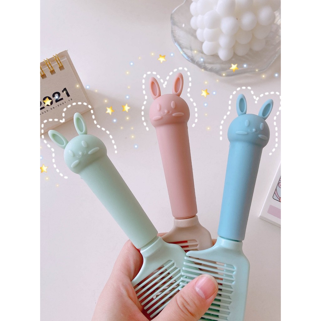 Lược Tay Nhựa Hình Thỏ Gấu Màu Pastel