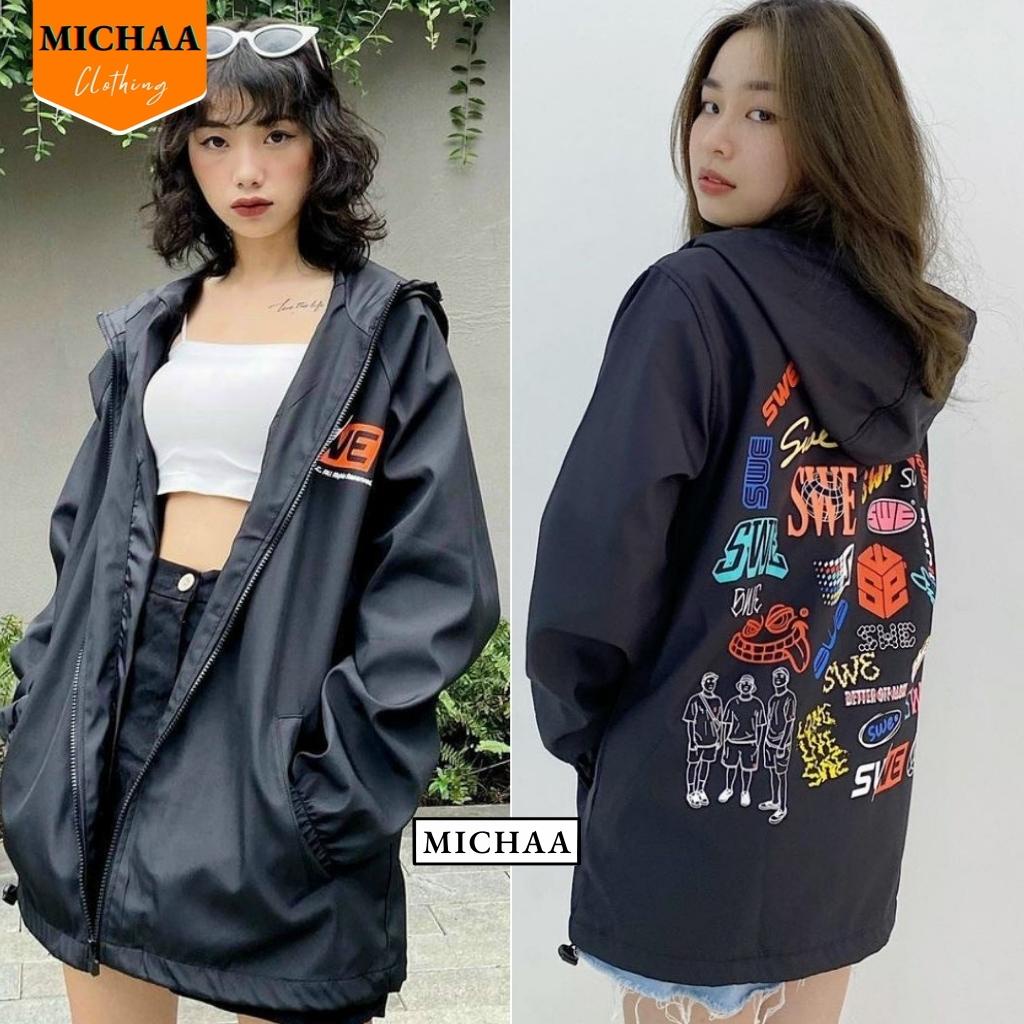 Áo Khoác Dù SWE LOGO Nam Nữ Ulzzang Unisex Kiểu Form Rộng 2 Lớp Jacket - MICHAA