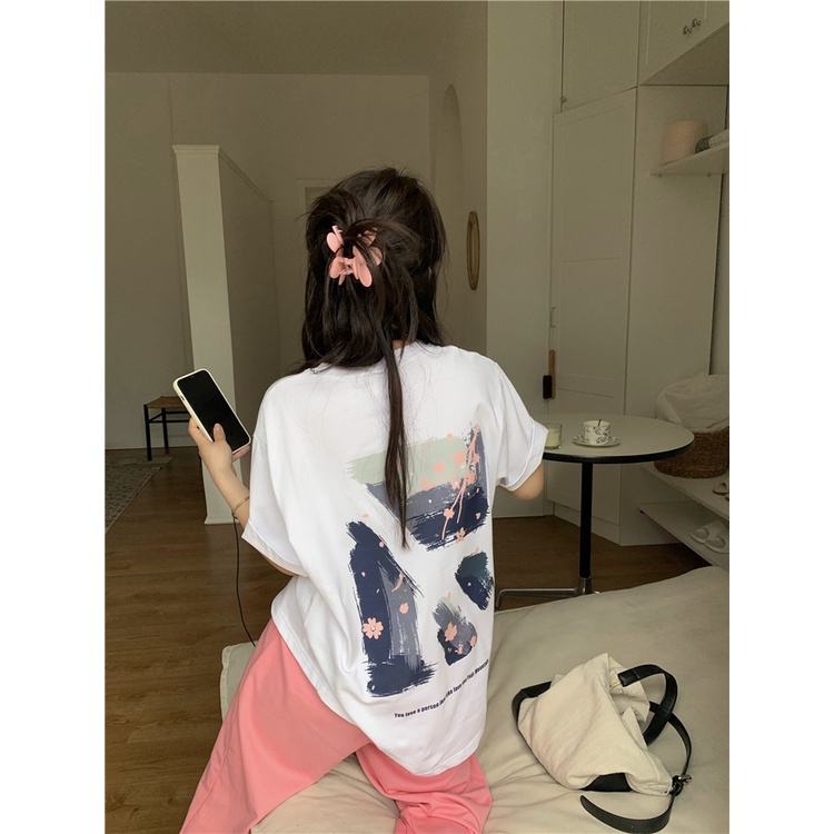 NRVP Áo Thun Nữ Tay Ngắn In Hình Phong Cách Hàn Quốc Thời Trang Mùa Hè 2022