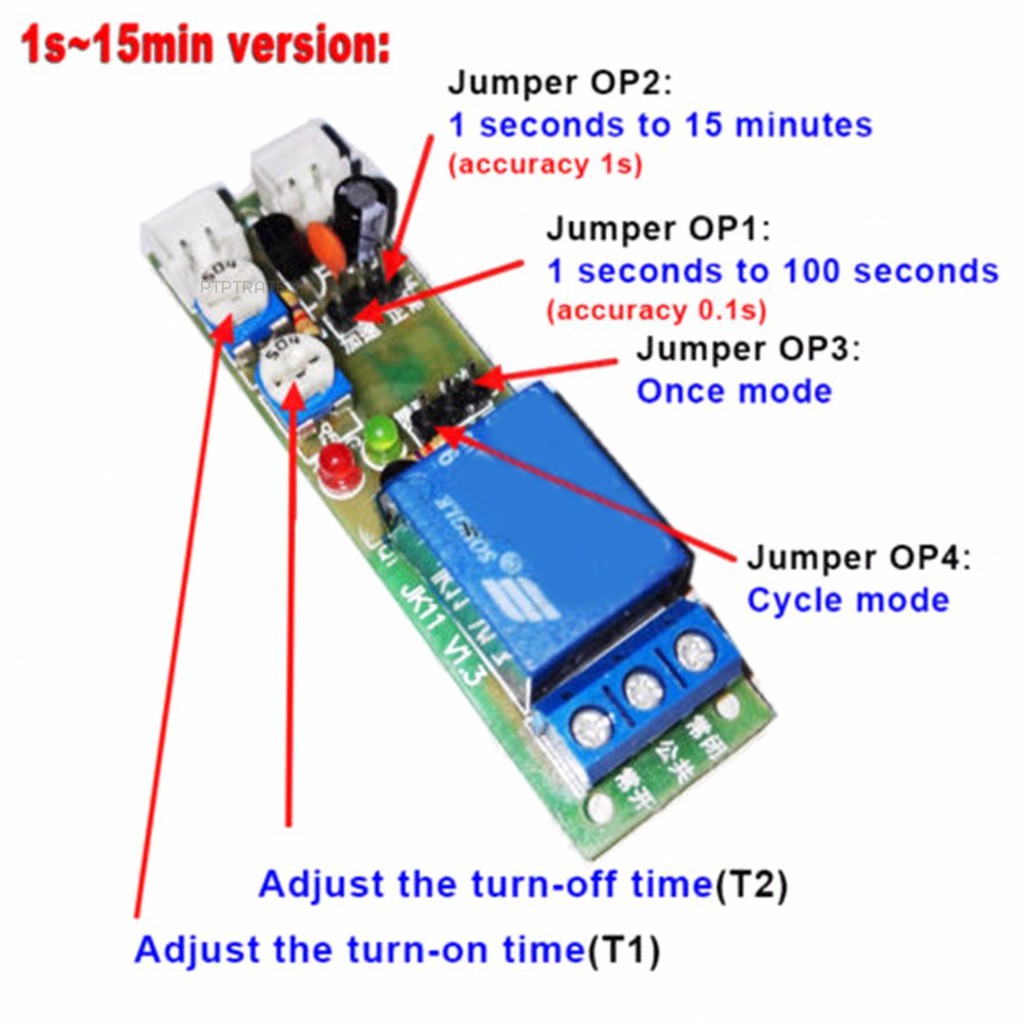 PTPTRATE ★1pc New DC 5V/12V/24V Infinite Cycle Delay Timing Timer Relay ON OFF Loop Module