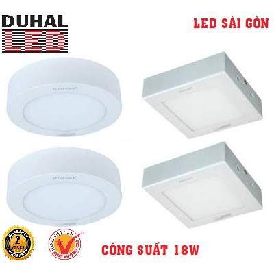 Bóng đèn Led ốp trần vuông/ tròn 18W Duhal