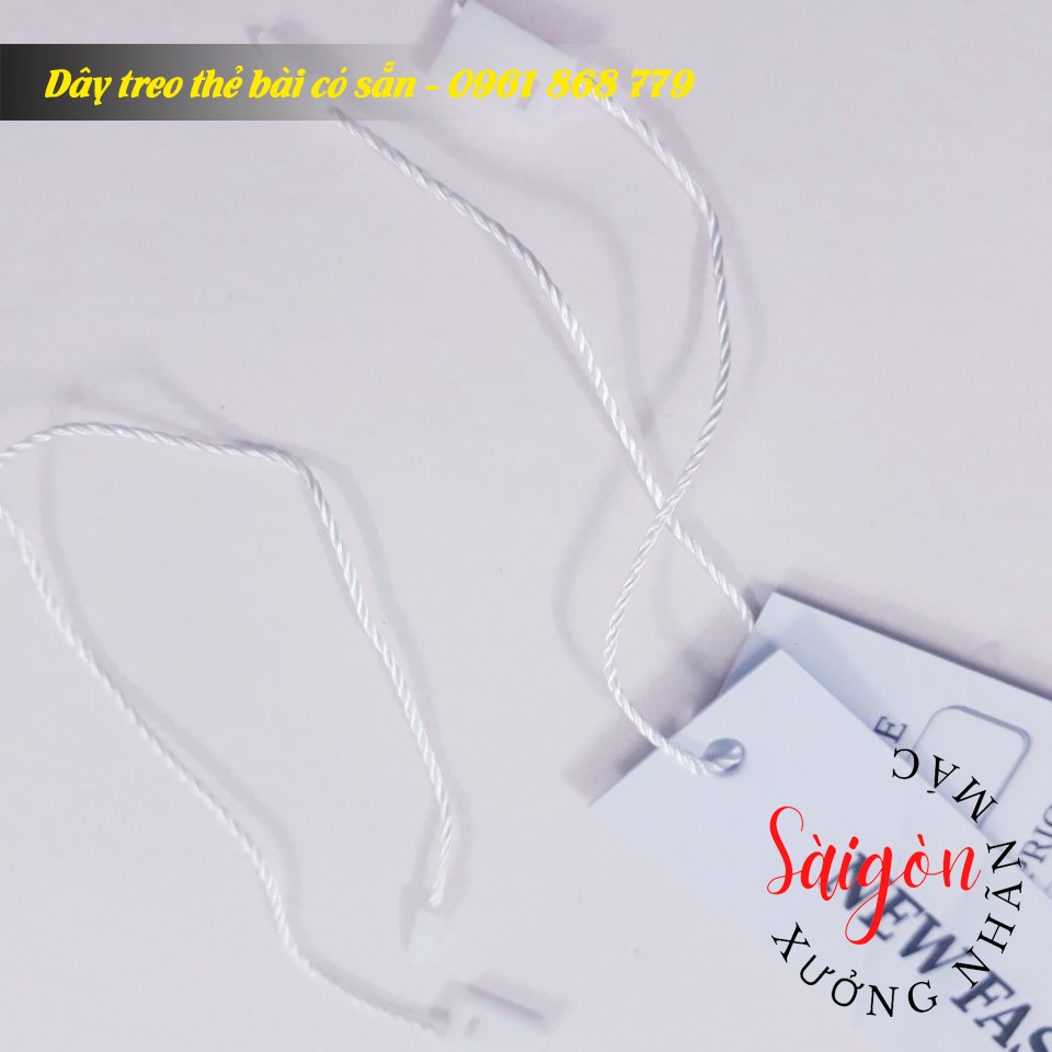 Dây treo tag, thẻ bài ,nhãn mác quần áo 100 dây TRẮNG/ ĐEN có sẵn