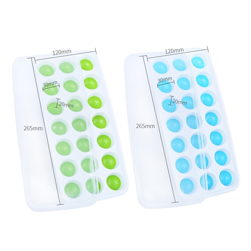 Khuôn Silicone Làm Đá Viên Hình Tròn Có Nắp Đậy Tiện Dụng
