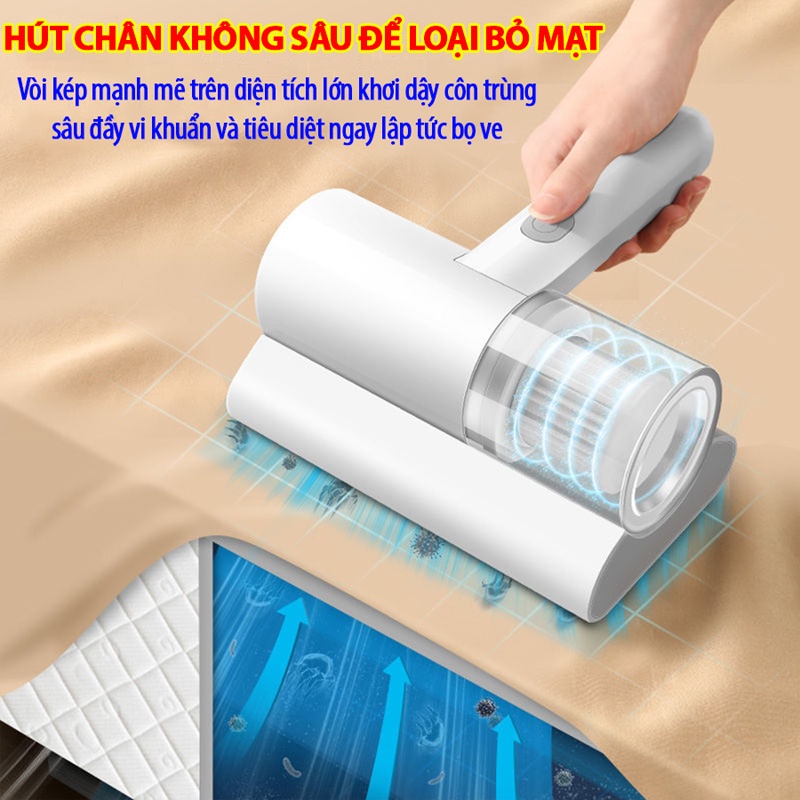 Máy hút bụi giường nệm cầm tay không dây , máy hút bụi diệt khuẩn đệm giường 99% tia UV , tiện lợi , lực hút mạnh