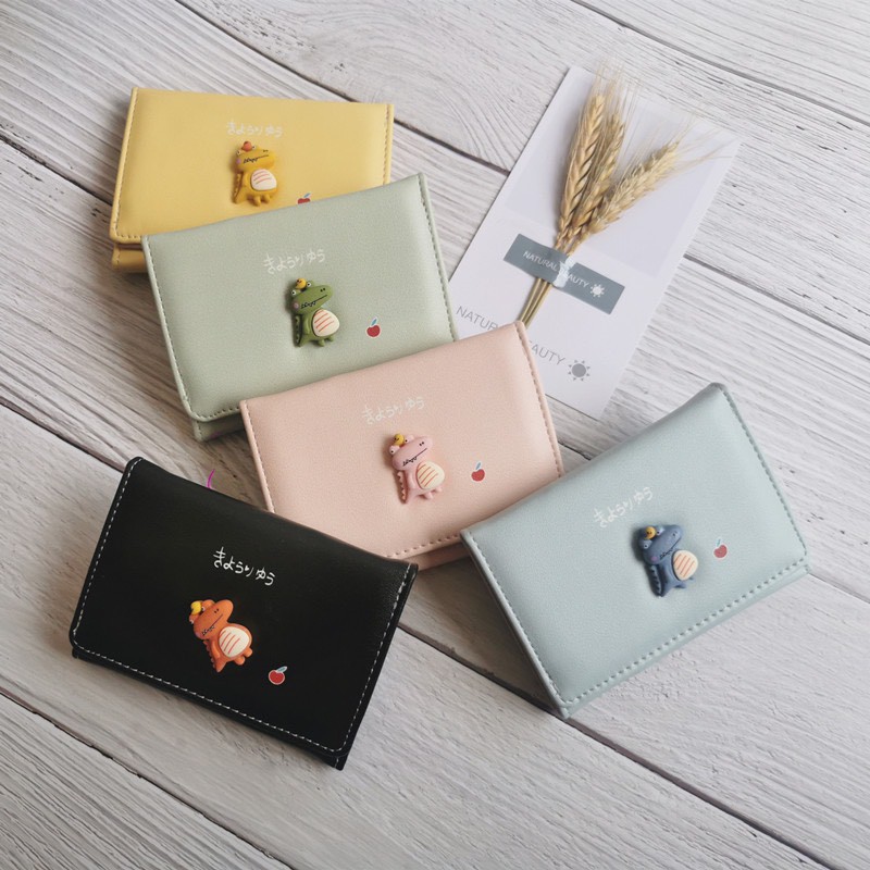 [Mã FAMARAL1 giảm 10K đơn 50K]Ví Nữ Mini Đính Khủng Long Chất Da Mềm 516 Nhiều Ngăn Nhỏ Gọn Bỏ Túi Cực Xinh