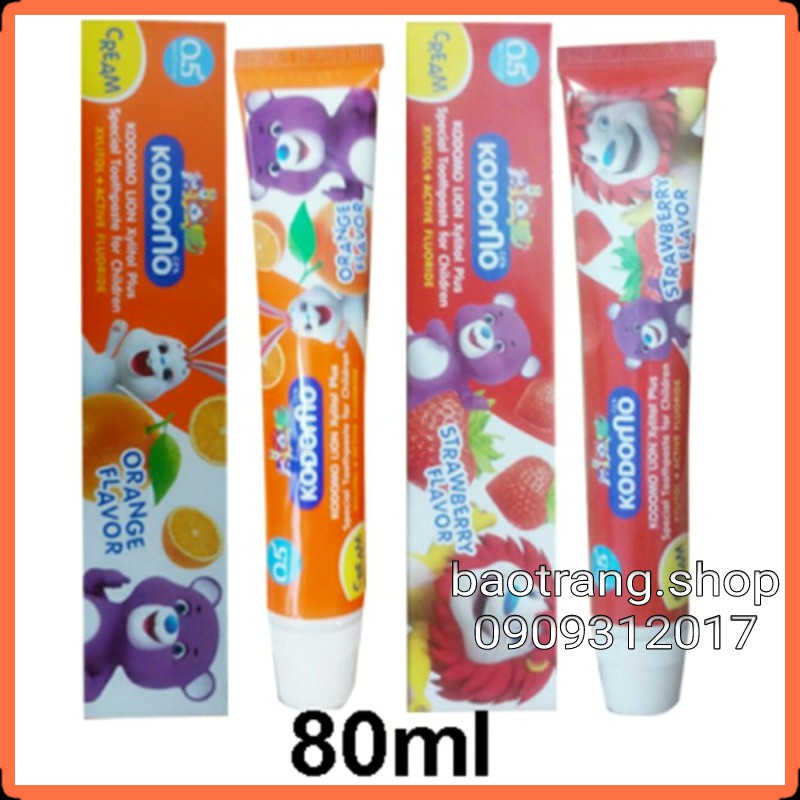 [Chính hãng] Kem đánh răng trẻ em Kodomo Thái Lan 40g -80g