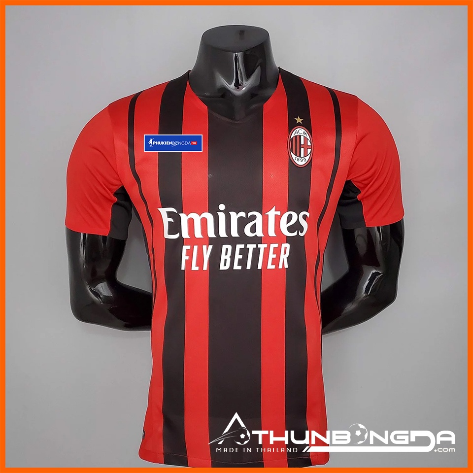 Áo AC Milan sọc đỏ đen sân nhà 2021/2022, 2021/22 bản PLAYER Body Slim Fit cao cấp (Thái Lan)