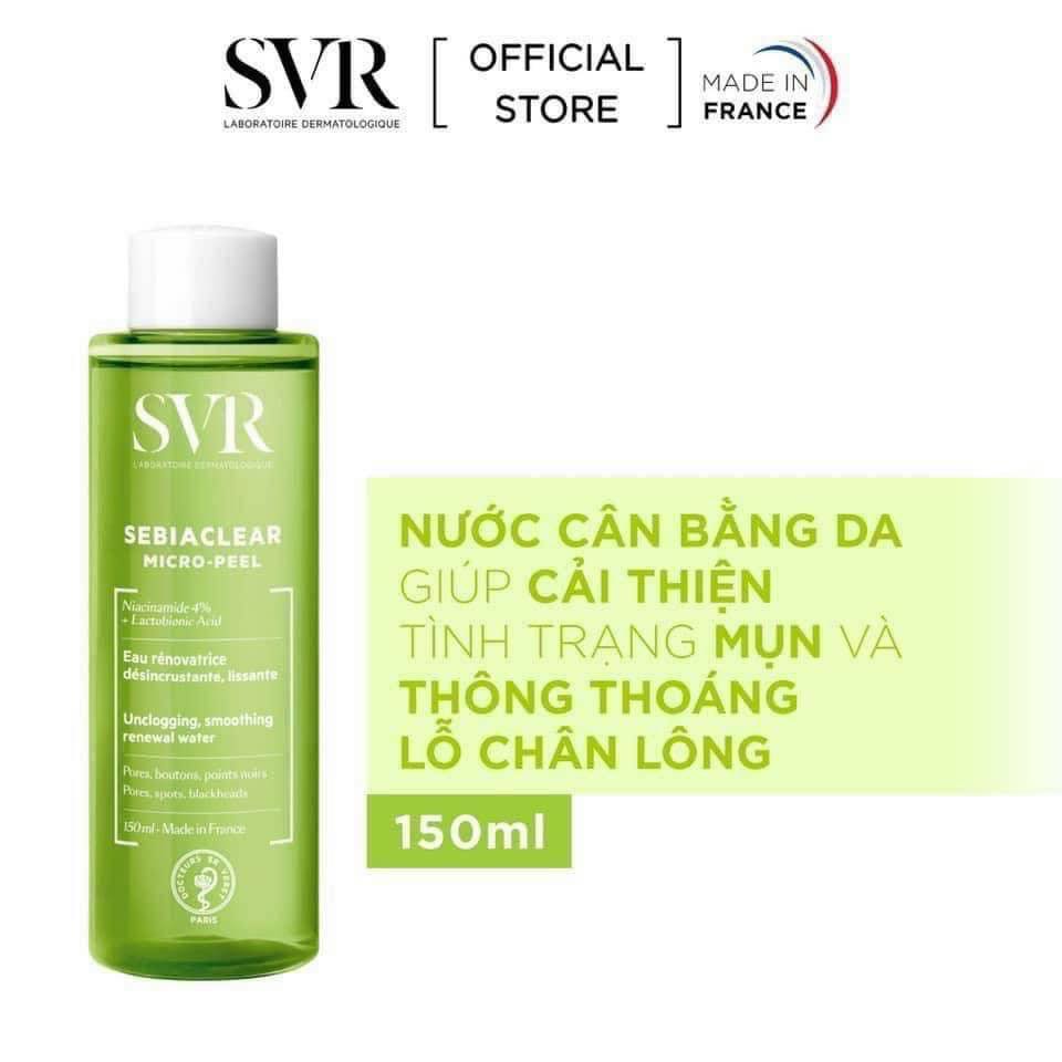 Nước Cân Bằng Da Se Khít Lỗ Chân Lông SVR SEBIACLEAR Micro-Peel 150ml