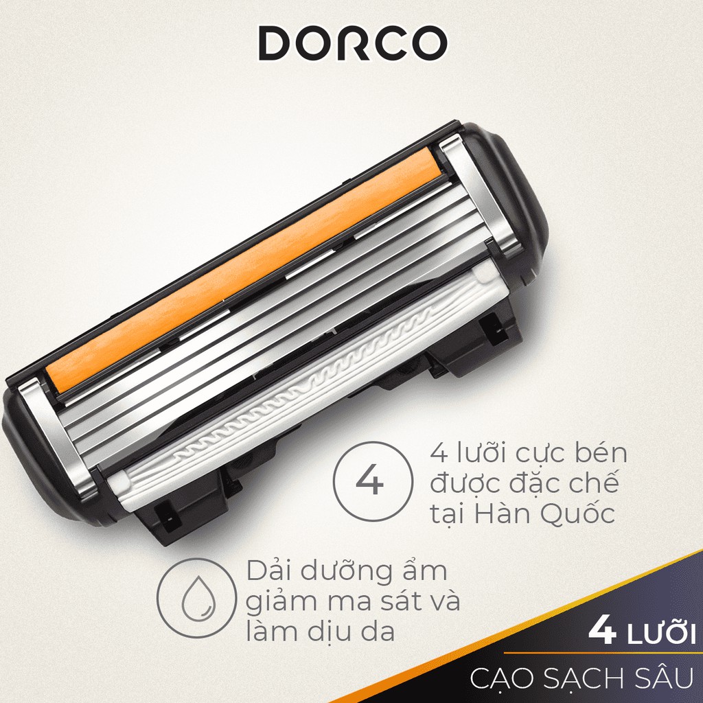 Hộp 4 Đầu Dao Cạo Râu Hàn Quốc 4 Lưỡi Dorco Pace 4 FRA1040-4B