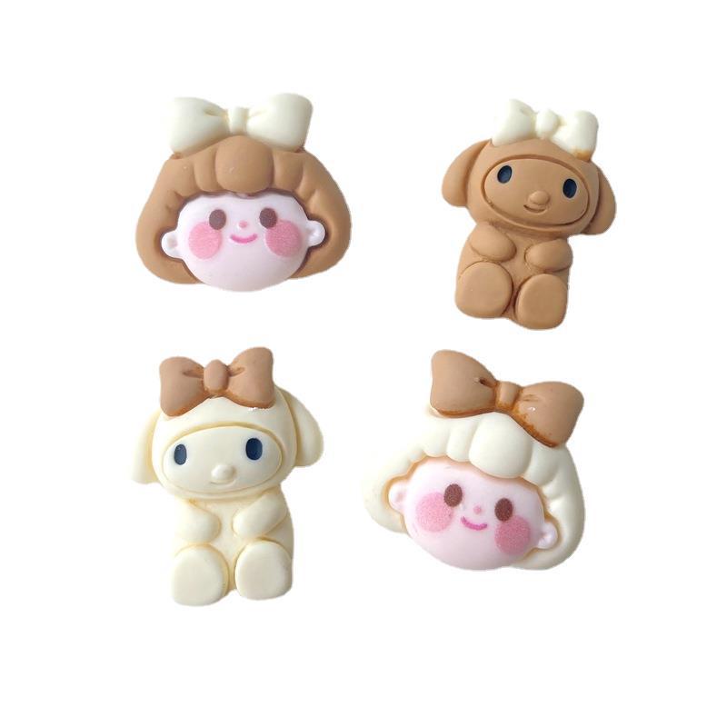 [Còn Hàng]miếng Dán Điện Thoại Hình Thỏ Bằng Nhựa Resin Màu Cà Phê Diy [Giao Hàng Nhanh]