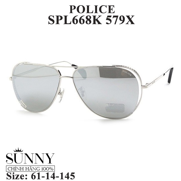 Kính mát thời trang chính hãng nhiều màu Police SPL668, thiết kế dễ đeo bảo vệ mắt