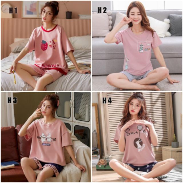 [Nhiều mẫu] Bộ Cotton Mặc Nhà Quần Short Áo Ngắn Tay