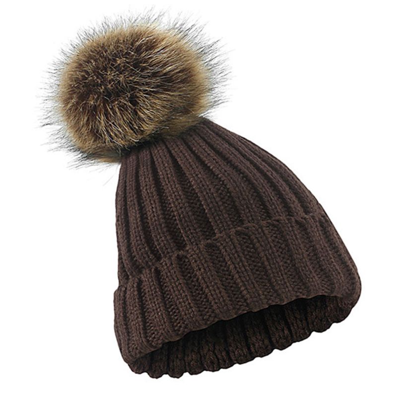 Mũ Len Beanie Màu Trơn Có Gân Thời Trang Mùa Đông Cho Nam Và Nữ