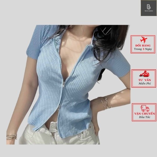 Áo cardigan len tăm kéo khóa màu trắng đen xanh phong cách ulzzang thời trang nữ yolo fashion