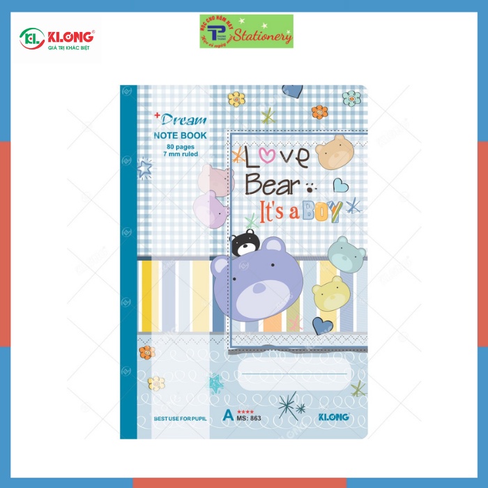 Vở kẻ ngang Klong khổ B5 Dream 72,80,120,200,300 trang ĐL 58/90; MS: 862,863,864,865,866