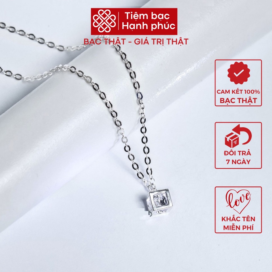 Dây chuyền nữ bạc ta mặt lập phương (Ảnh thật cuối) vòng cổ nữ bạc xinh xắn - Mã TSJD07