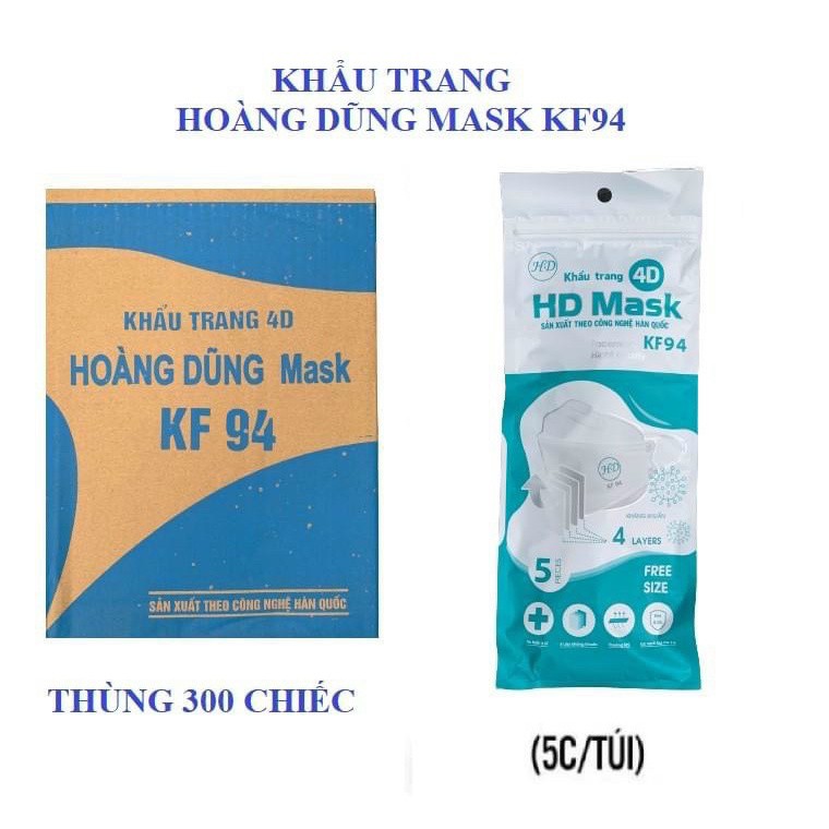 Khẩu trang KF94 kháng khuẩn cho người lớn phong cách Hàn Quốc