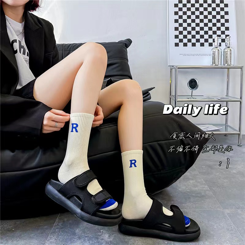 Vớ Cotton Cổ Cao Co Giãn Thời Trang Thu Đông Dành Cho Nữ