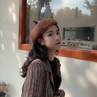 Mũ nồi bằng da PU thời trang thu đông phong cách Hàn Quốc