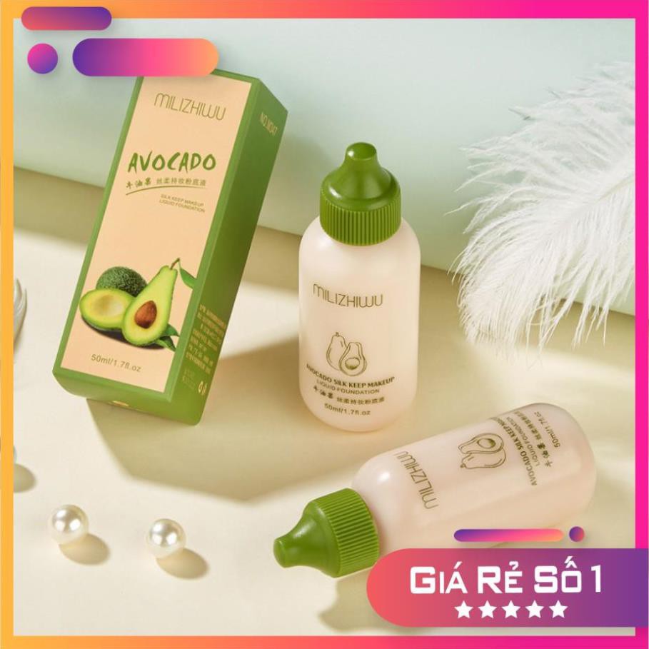 ( Nội Địa AUTH ) Kem nền tinh chất Bơ 🥑🥑 MILIZHIWU AVOCADO 50ML nội địa chính hãng mỏng mịn che phủ tốt