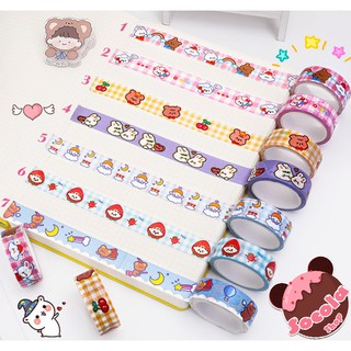 Cuộn dán trang trí (Washi tape) hoạt hình siêu dễ thương dài 5M