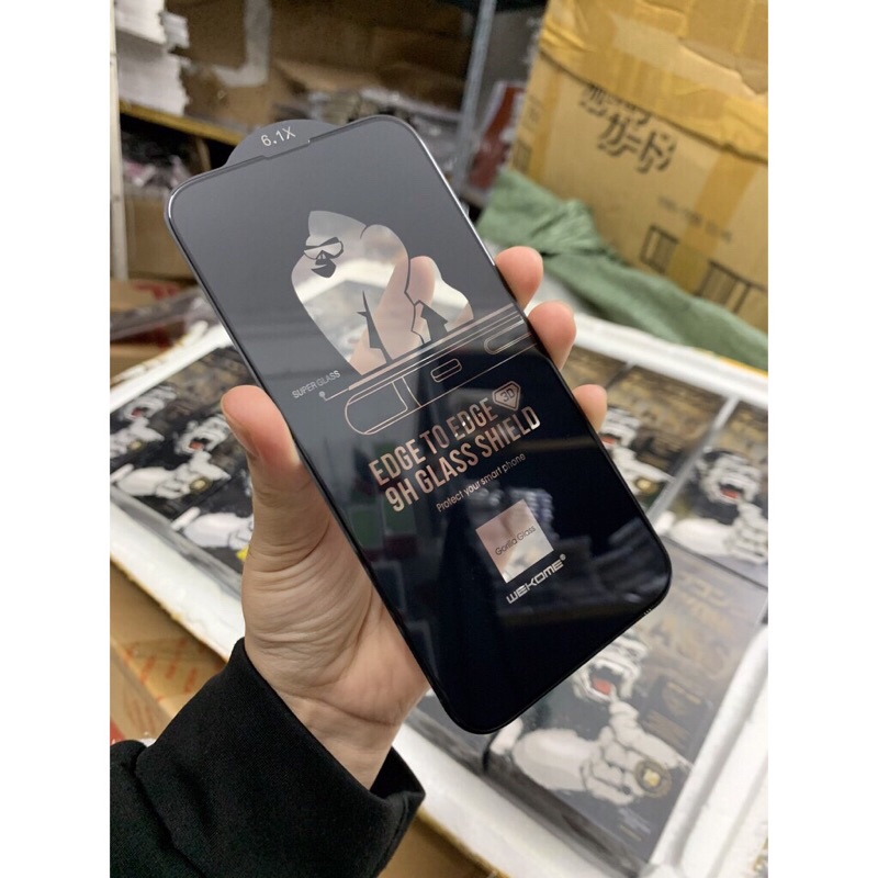 🌟CHÍNH HÃNG 🌟Kính Cường Lực Kingkong Hộp Giấy Full Màn iphone 6 6S 7 8 PLUS XR X XS 11 12 13 / MAX / MINI / PRO  WTP 009