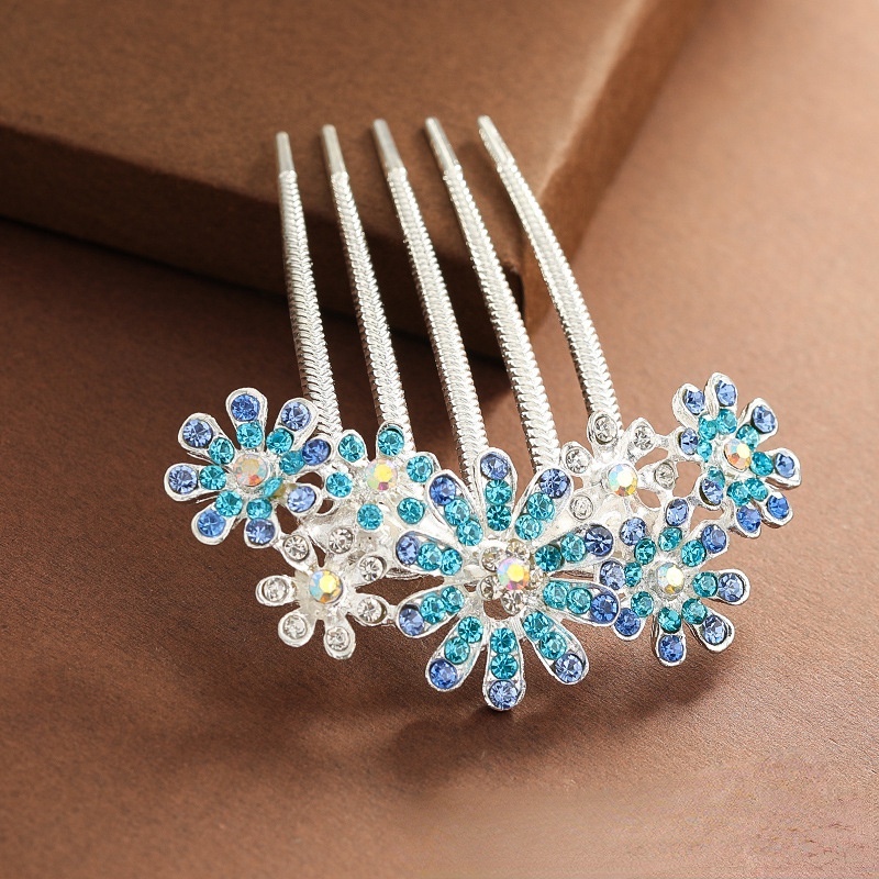 Lược Cài Tóc Bằng Hợp Kim Đính Đá Hình Hoa Xinh Xắn