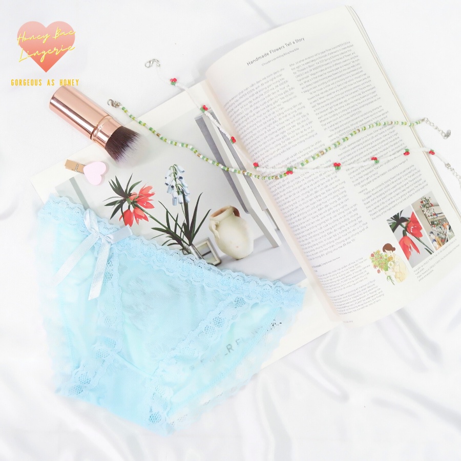 Quần Lót Ren Nữ Cao Cấp đính nơ xuyên thấu quyến rũ đáng yêu cute kháng khuẩn thoáng mát REN005 Honey Bae Nội Y | BigBuy360 - bigbuy360.vn