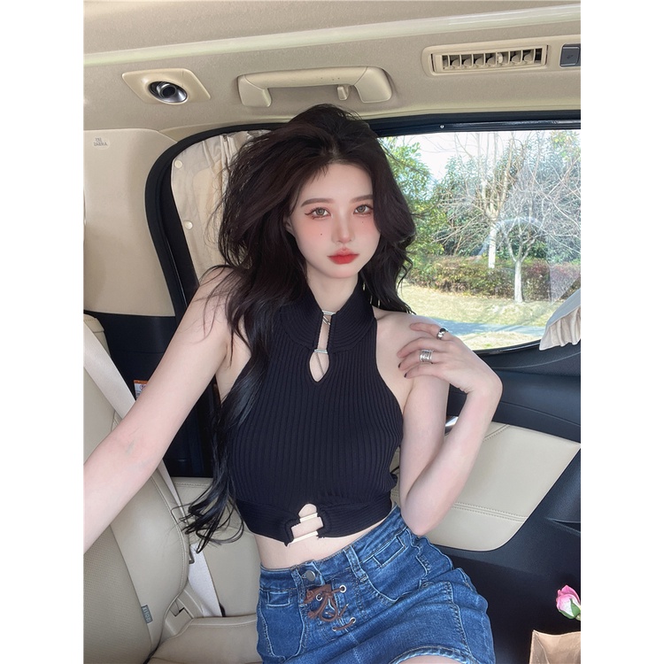 Cocory vn Áo Lửng Đan Len Gợi Cảm Dễ Phối Đồ Cho Nữ