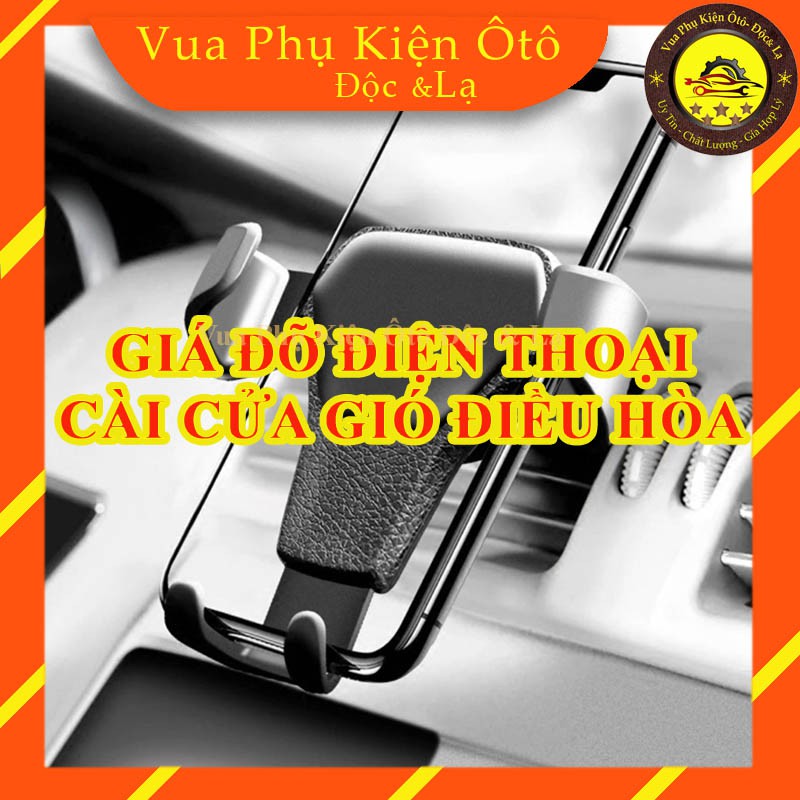 Giá đỡ điện thoại cài cửa gió điều hòa đế da