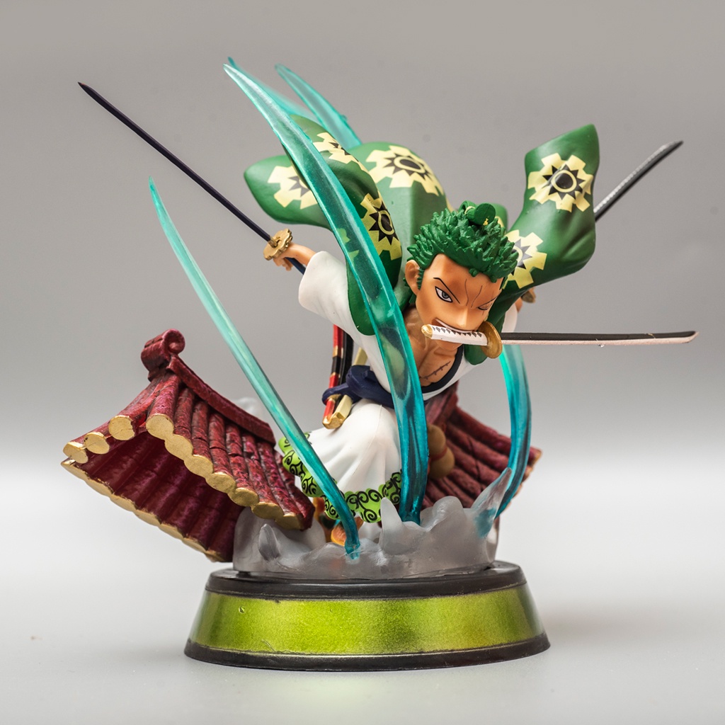 Mô hình One Piece Zoro Wano trên mái miniver cao 13cm Mô hình trang trí Zoro wano Haki Shop